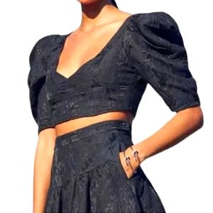 NWT Who What Wear Tops | Who What Wear Div Cropped Puff Sleeve Top Small